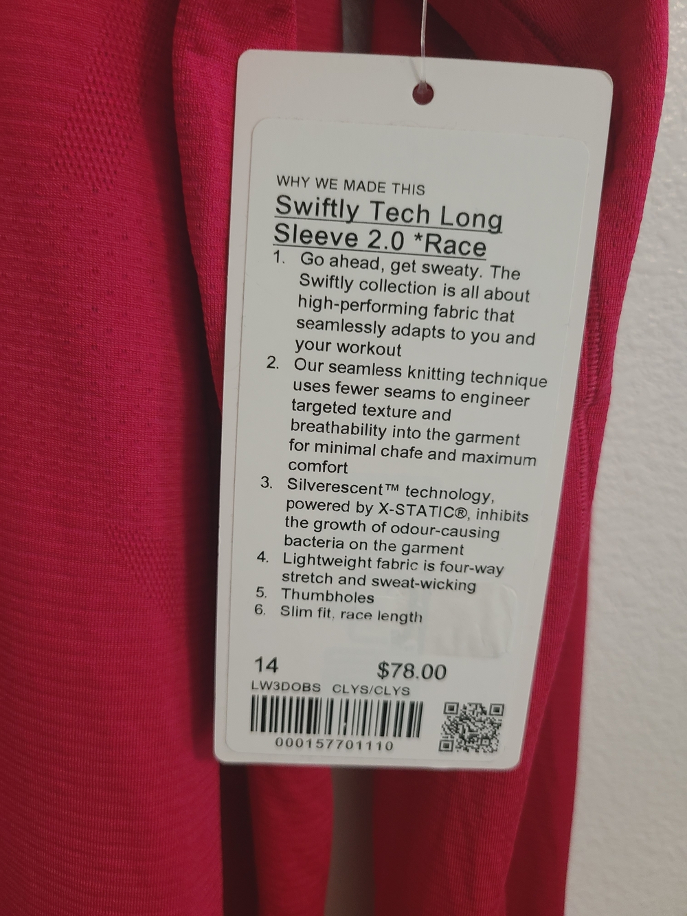 lululemon athletica Swiftly Tech Long Sleeve 2.0 - Bright Pink